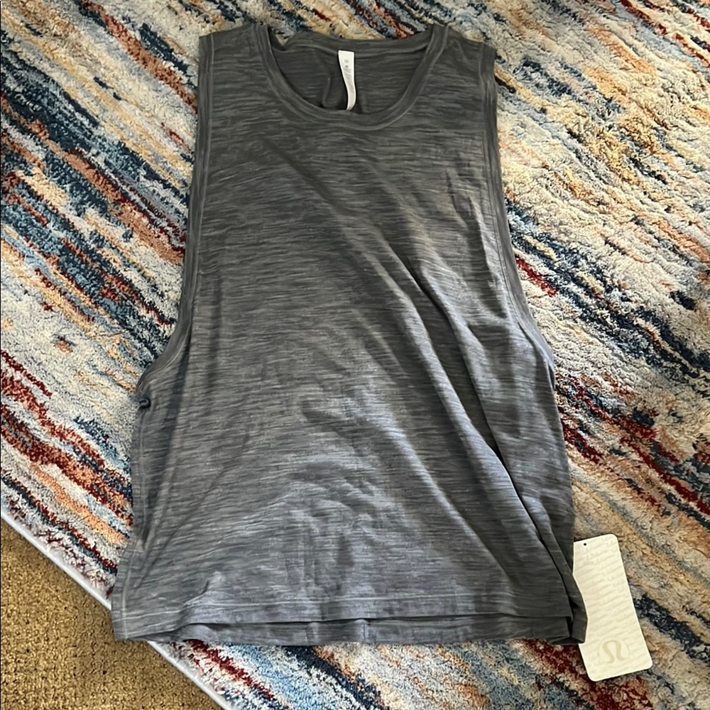 Lululemon Athletica Gray Muscle Tee Sleeveless Relaxed